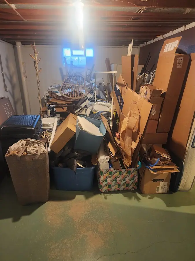 Roll-off dumpster container at job site for Cleanout Dumpster Rental in Grandview